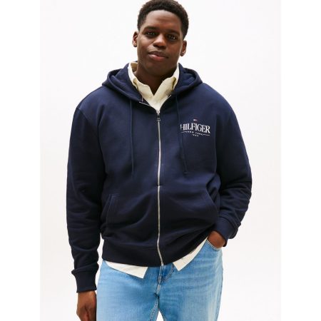 Tommy Hilfiger Capuchonsweatvest BT-HILFIGER STACKED HOODED ZIP-B