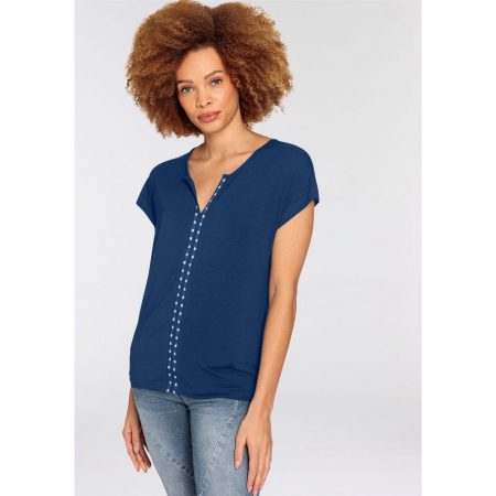 Boysen's Shirt met korte mouwen met gestreepte bies-applicatie - nieuwe collectie