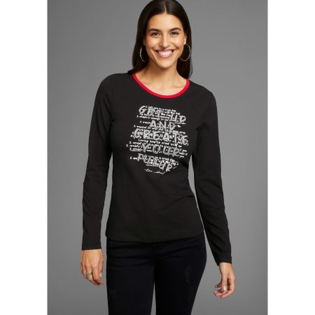 Laura Scott Shirt met 3/4 mouwen met modieuze voorprint & kleurrijke details