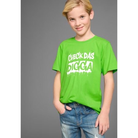 KIDSWORLD T-shirt Sprücheshirt: CHECK DAS DIGGA Korte mouwen