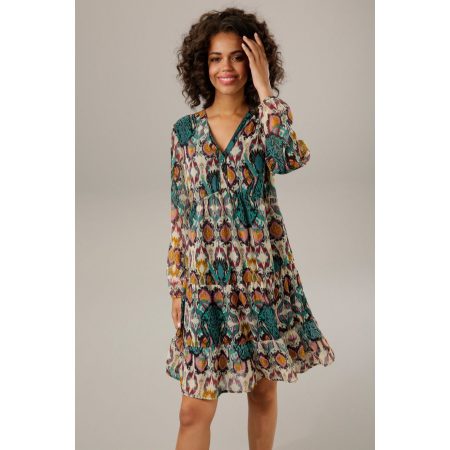 Aniston CASUAL Tuniekjurk met kleurrijke etno-print - elk stuk is uniek