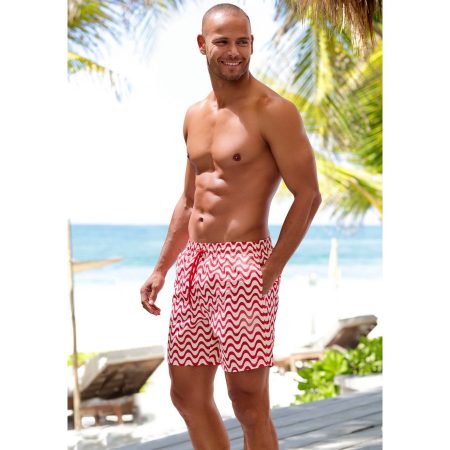 s.Oliver RED LABEL Beachwear Zwemshort Jeason in golfontwerp