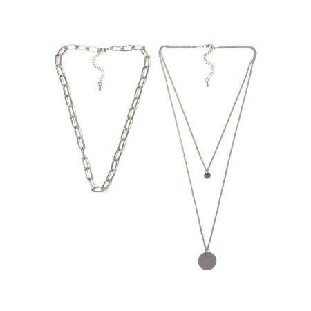 Firetti Kettingenset 2-rijige layerkwaliteiten schakelketting met ronde hangers (set