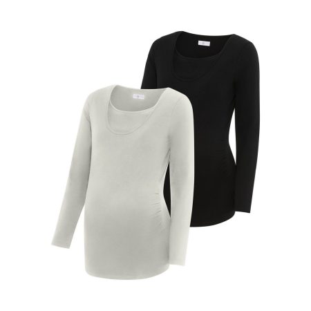 Neun Monate Zwangerschapsshirt 2-Pack Voedingsshirts met praktische opening (set