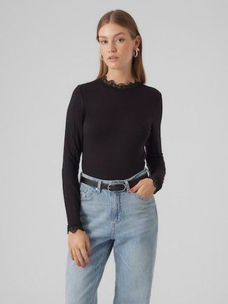 Vero Moda Shirt met staande kraag VMROSA LS HIGHNECK TOP JRS NOOS