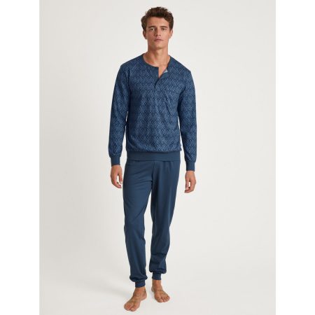 CALIDA Pyjama Relax Imprint 2 met korte knoopsluiting (2-delig)