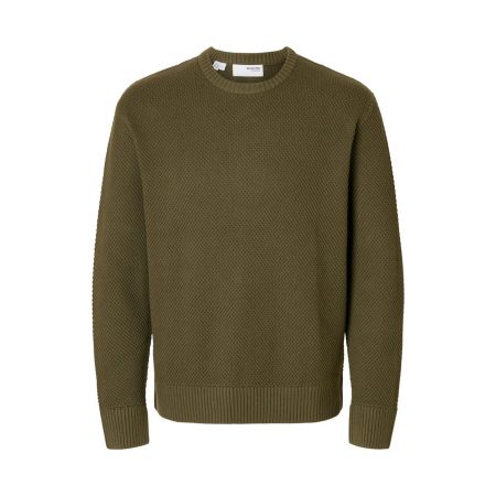 SELECTED HOMME Trui met ronde hals SLHHENNY LS KNIT RELAXED CREW NECK D