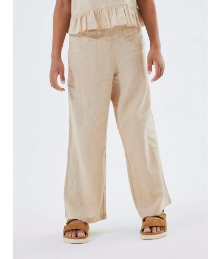 Name It Geweven broek NKFFALINNEN WIDE PANT NOOS