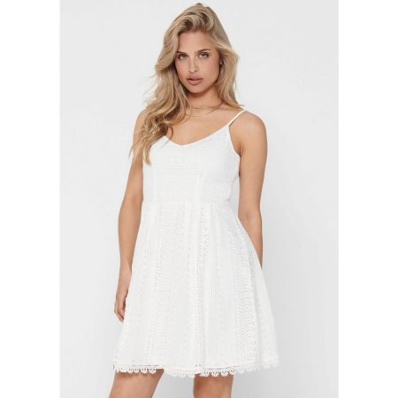 Only Jurk met bandjes ONLHELENA – Jurk met bandjes van katoen voor de zomer