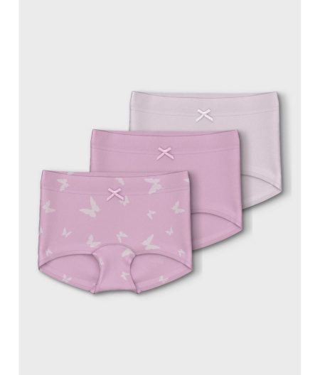 Name It Boxershort NMFTIGHTS 3P PINK BUTTERFLY NOOS (set
