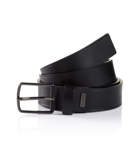 MONTI Leren riem Genève met gesatineerde zwarte gesp