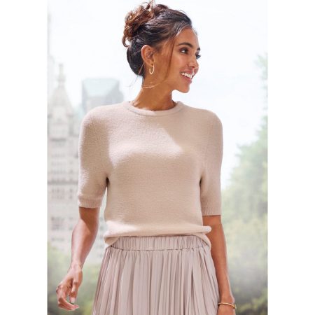 Lascana Trui met korte mouwen zachte gebreide trui