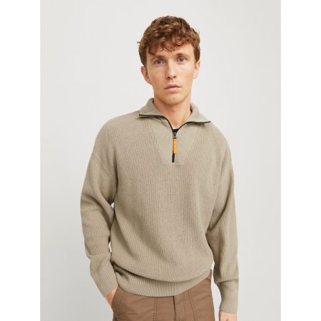 Jack & Jones Schipperstrui JCOOUTDOOR KNIT HALF ZIP HIGH NECK SN