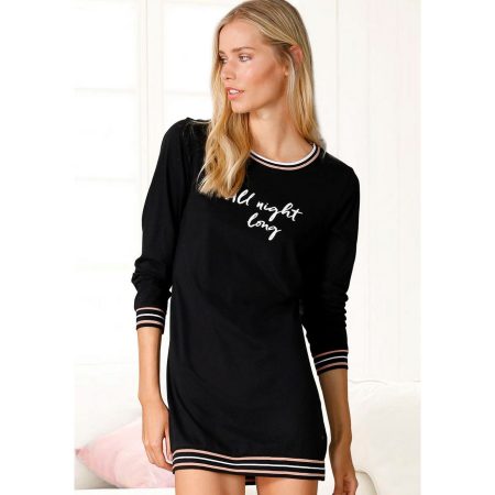 s.Oliver RED LABEL Beachwear Nachthemd met ribtricotboorden