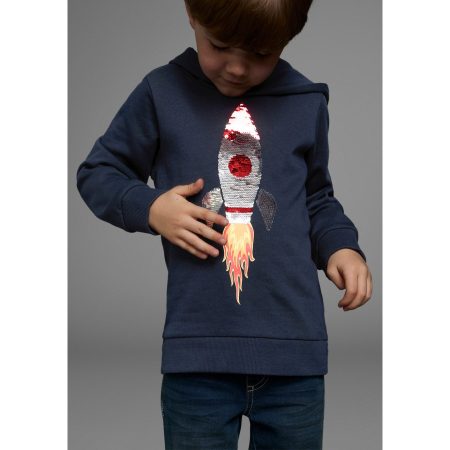 KIDSWORLD Hoodie Raket - Omkeerbare pailletten lange mouwen