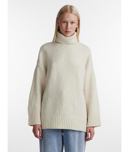 pieces Coltrui PCNANCY LS LOOSE ROLL NECK KNIT NOOS BC