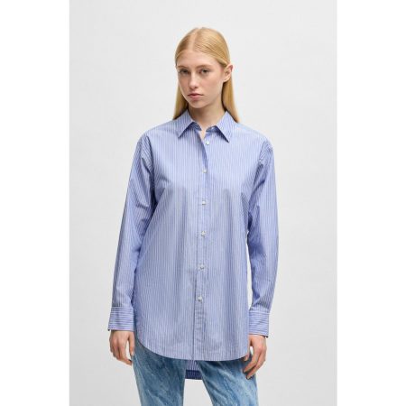 Boss Orange Overhemdblouse Bostucci Premium Damesmode Popeline kwaliteit met glitterdraad