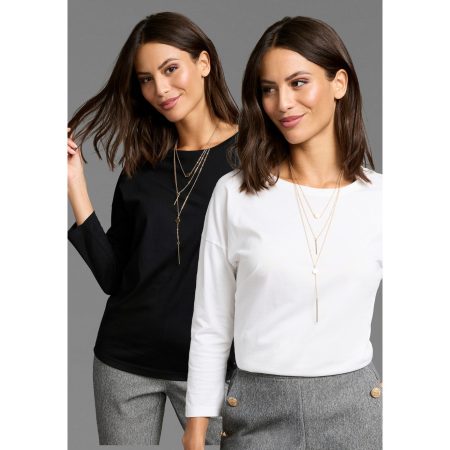 Laura Scott Shirt met 3/4 mouwen met casual pasvorm (2 stuks)