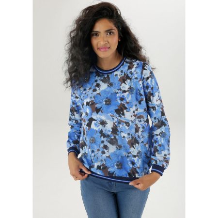 Aniston SELECTED Shirtblouse met strepen op de sportieve ribboorden