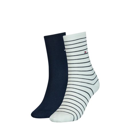Tommy Hilfiger Sokken TH WOMEN SOCK 2P SMALL STRIPE met smalle ribboord