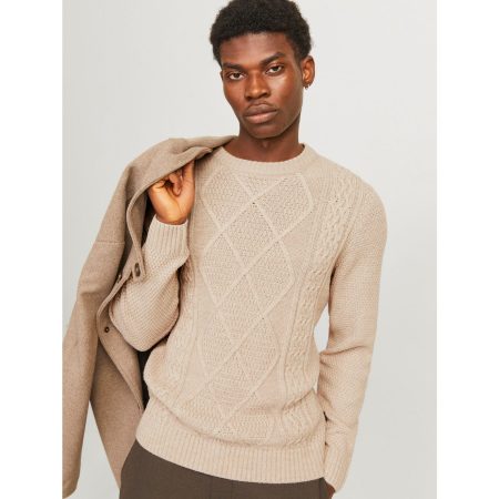 Jack & Jones Trui met ronde hals JPRBLUDIOGO CABLE KNIT LN