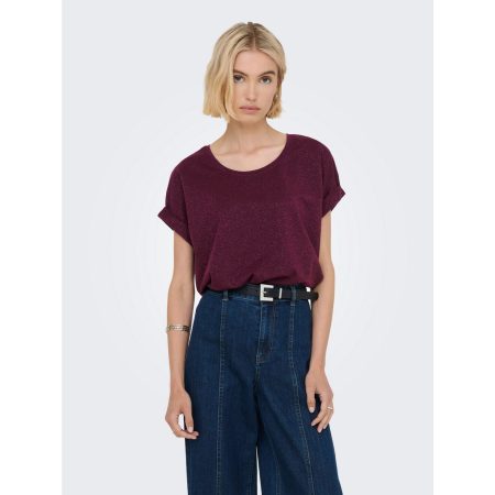 Only Shirt met korte mouwen ONLMOSTER GLITTER S/S TOP NOOS JRS