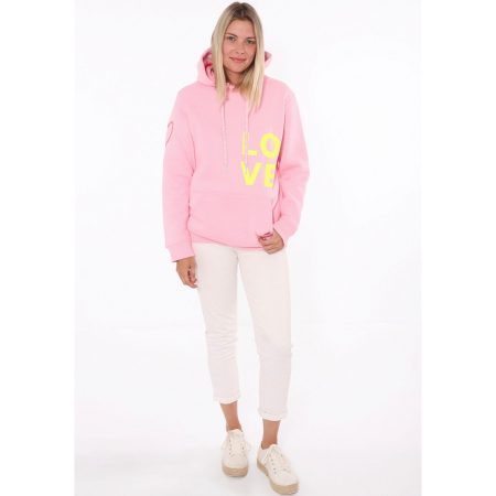 Zwillingsherz Hoodie met "love"-opdruk en geborduurd hart op de mouw