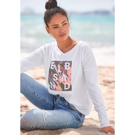 Elbsand Shirt met lange mouwen Inea met print aan de voorkant