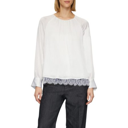 s.Oliver BLACK LABEL Blouse met lange mouwen met lichte ribstructuur