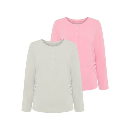 Neun Monate Zwangerschapsshirt 2-Pack Voedingsshirts met praktische opening (2-delig)