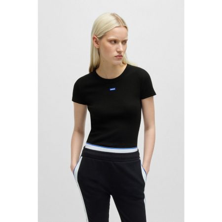 HUGO Blue T-shirt EASY TEE met hugo applicatie