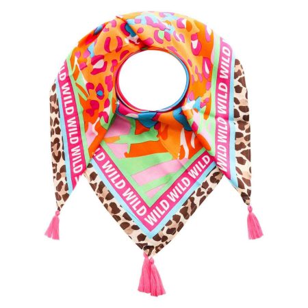 Zwillingsherz Modieus sjaaltje Wild Tropical Leo met leoparden en kwastjes