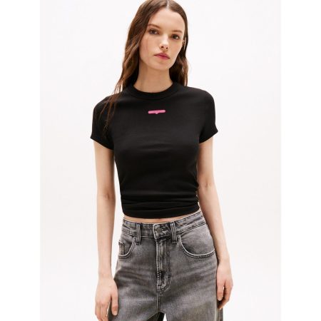 TOMMY JEANS Shirt met korte mouwen TJW SLIM SCRIPT LABEL SS TEE EXT