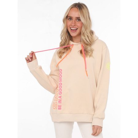 Zwillingsherz Sweatshirt met dubbele koorden en neonkleurige geborduurde details