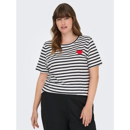 ONLY CARMAKOMA T-shirt CARKIKO LIFE S/S O-NECK TERRY TOP JRS