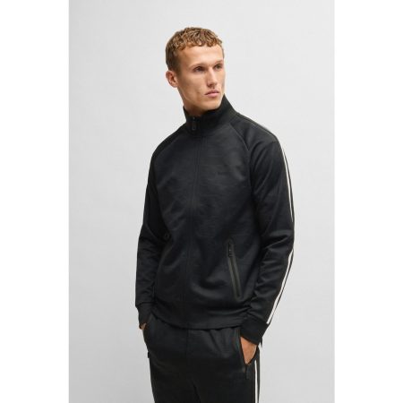 BOSS GREEN Sweatvest Skarley Strip met een subtiel patroon