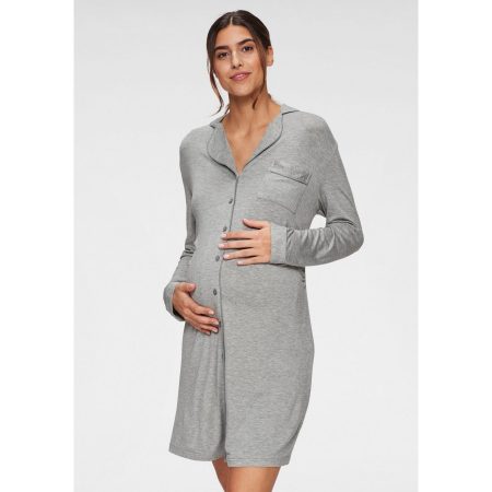 Lascana Positienachthemd met knoopsluiting en rimpeling aan de zijnaad