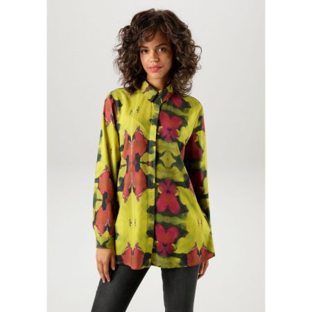 Aniston CASUAL Overhemdblouse met bloem batik-print - elk stuk is uniek