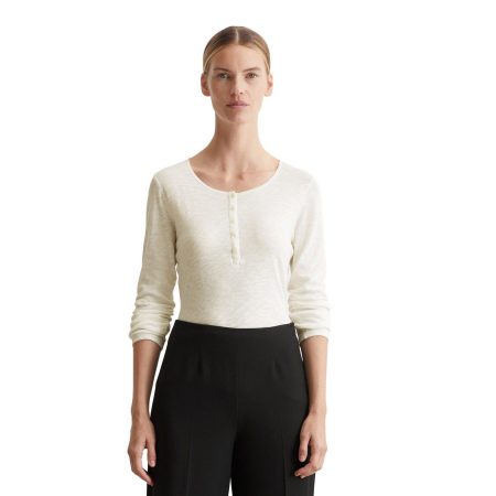 Marc O'Polo Henleyshirt Henley met grote ronde hals