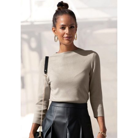 Lascana Trui met 3/4-mouwen in lichte breikwaliteit