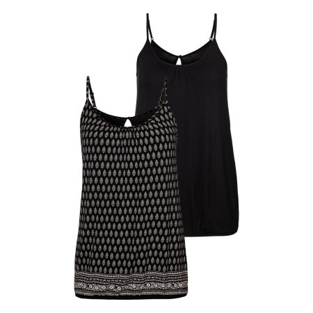 Lascana Top met spaghettibandjes Met aanrimpeling bij de hals (Set van 2)