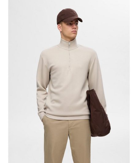 SELECTED HOMME Sweatshirt SLHEMANUEL SOFT ZIP HIGH NECK SWEAT NOOS