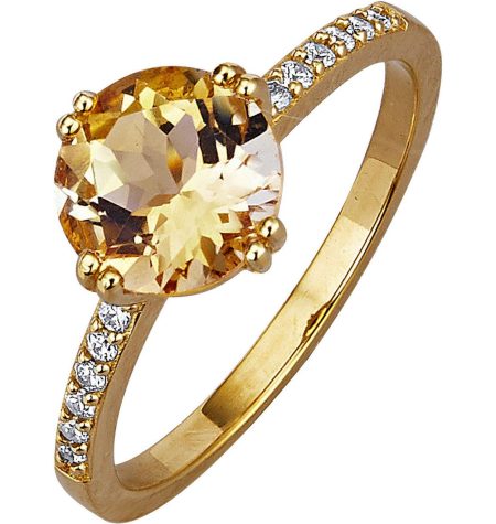 Firetti Ring Sieraad cadeau zilver 925 damesring ring met citrien of amethist en zirkonia (synth.)