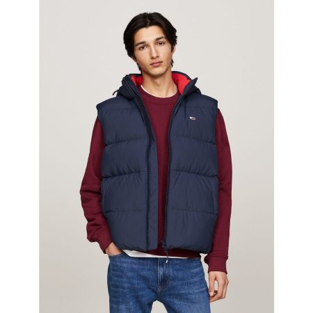 TOMMY JEANS Bodywarmer TJM ESSENTIAL DOWN VEST EXT afneembare capuchon met trekkoord