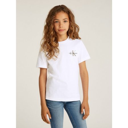 Calvin Klein T-shirt Chest Monologo Ss T-Shirt voor kinderen tot 16 jaar en met logoprint