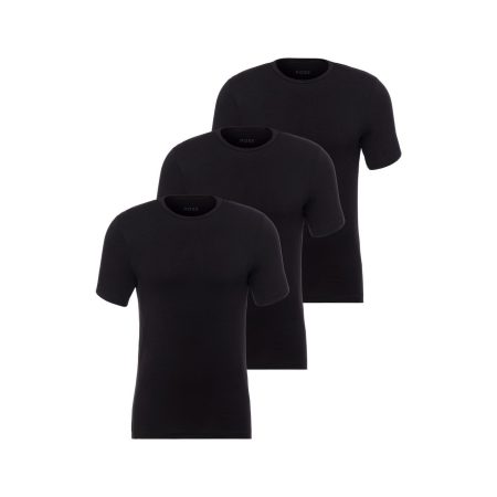 BOSS T-shirt TShirt RN 3P Natura effen t-shirt met merklabel (3-delig)