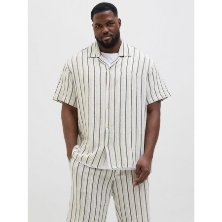 Jack & Jones PlusSize Overhemd met korte mouwen JORCOBA STRIPE RESORT SHIRT SS SN PLS