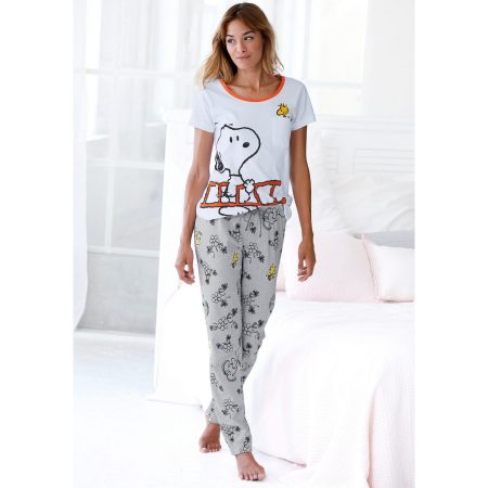 Peanuts Pyjama met snoopy- en woodstock-print (2-delig
