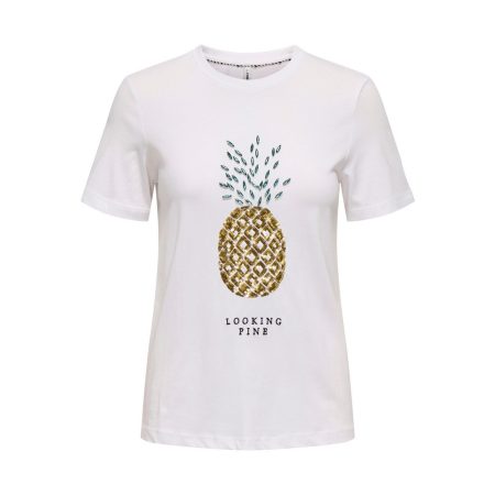 Only Shirt met korte mouwen ONLKITA LIFE REG S/S PINEAPPLE TOP JRS