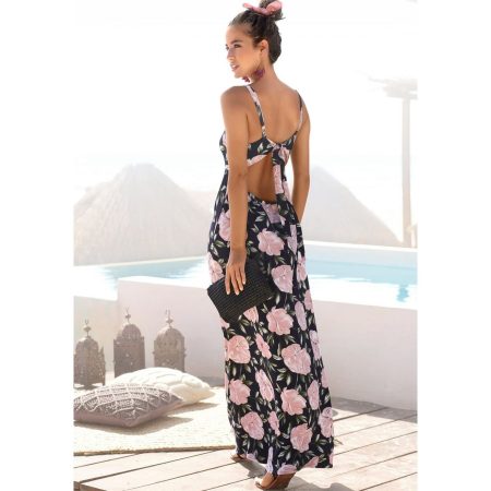 s.Oliver RED LABEL Beachwear Maxi-jurk met laag uitgesneden rug